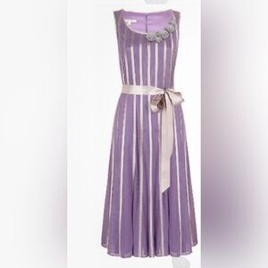 Jack Vert Sleeveless Lilac and Silver Occasion Dress-Sheer Overlay-Size 14 Can
